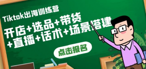 Tiktok开店运营赚钱课:开店+选品+带货+直播+话术+场景搭建!-壹选网-各种精选资源福利