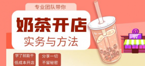开奶茶店必学技能课程:学了就能干,低成本开店(15节课)-壹选网-各种精选资源福利