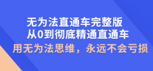 无为法直通车教程完整版:教你彻底精通直通车永不亏损的秘诀-壹选网-各种精选资源福利