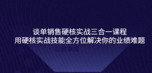 谈单销售硬核实战课程:用硬核实战技能教您销售如何和客户谈单子-壹选网-各种精选资源福利