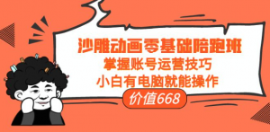 沙雕动画零基础教学课程,小白有电脑就能操作(掌握账号运营技巧)-壹选网-各种精选资源福利