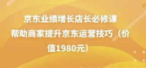 京东业绩增长店长必修课:帮助商家提升京东运营技巧-壹选网-各种精选资源福利