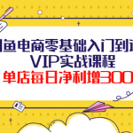闲鱼电商零基础入门VIP实战课程，单店每日净利增300+（37节课）-壹选资源网-各种项目精选资源下载