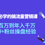 搞流量营销课：创业者必学，500W+粉丝操盘经验【教你如何搞流量】-壹选资源网-各种项目精选资源下载