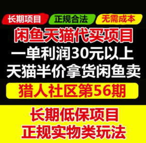 天猫商品半价代买项目：价值688元的闲鱼卖货教程-壹选网-各种精选资源福利